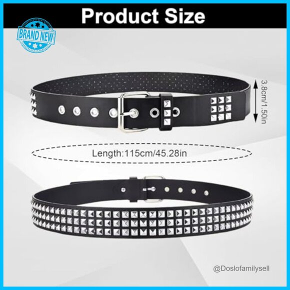 Studded Punk Belt Set Y2K Grunge Emo Style with Grommet Metal Details main image 7
